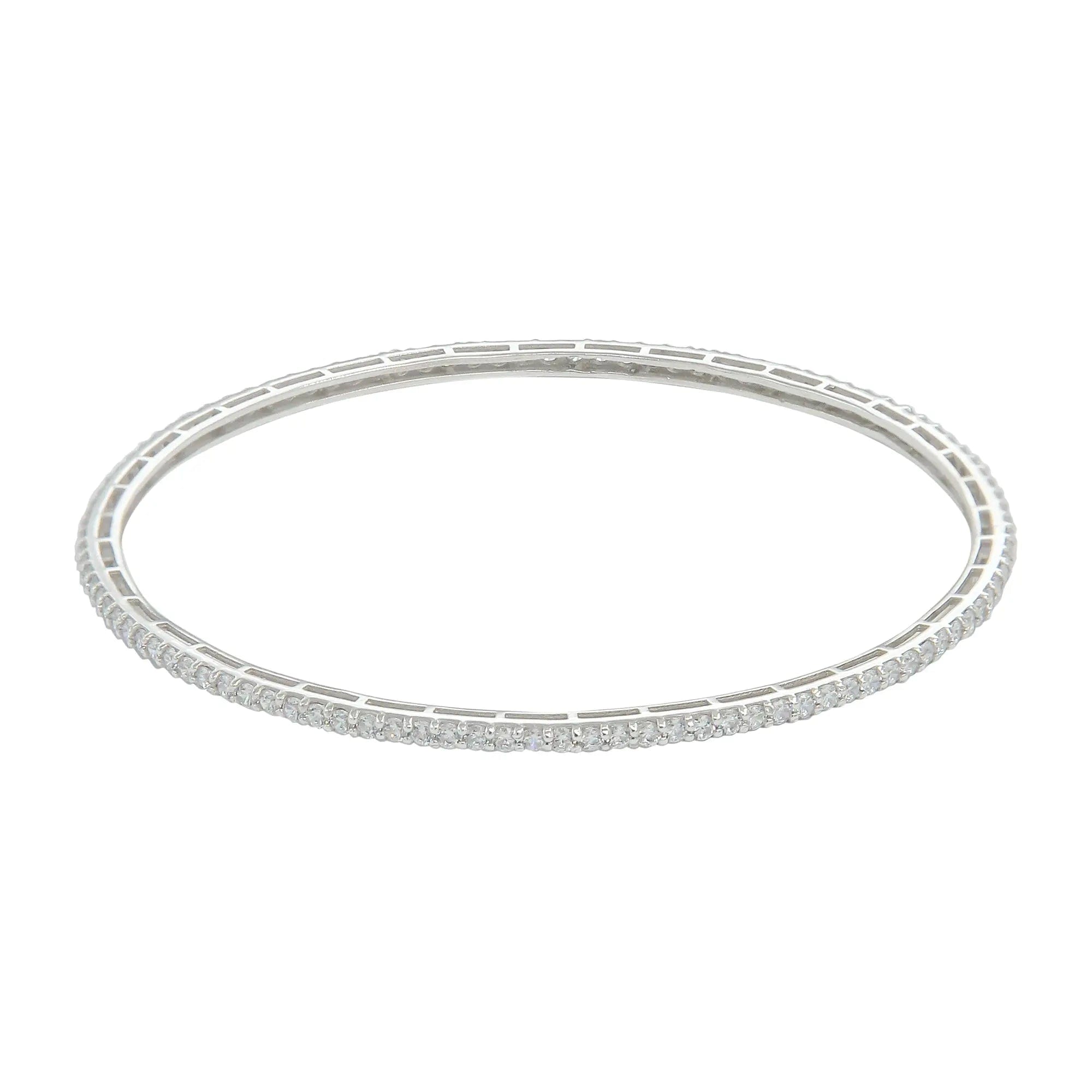 Silver zircon bangle