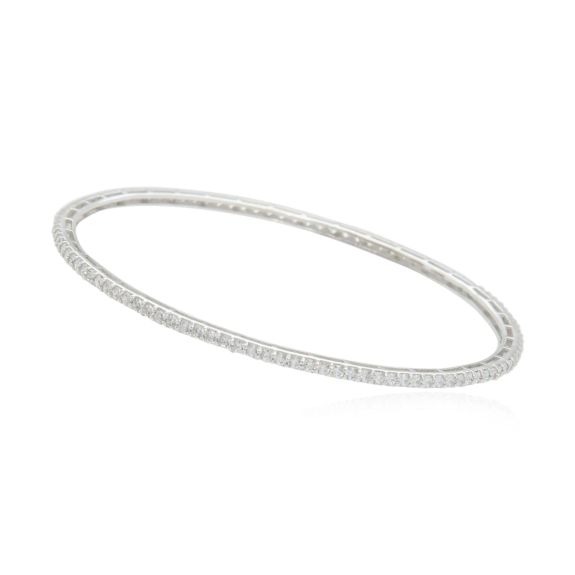 Silver zircon bangle