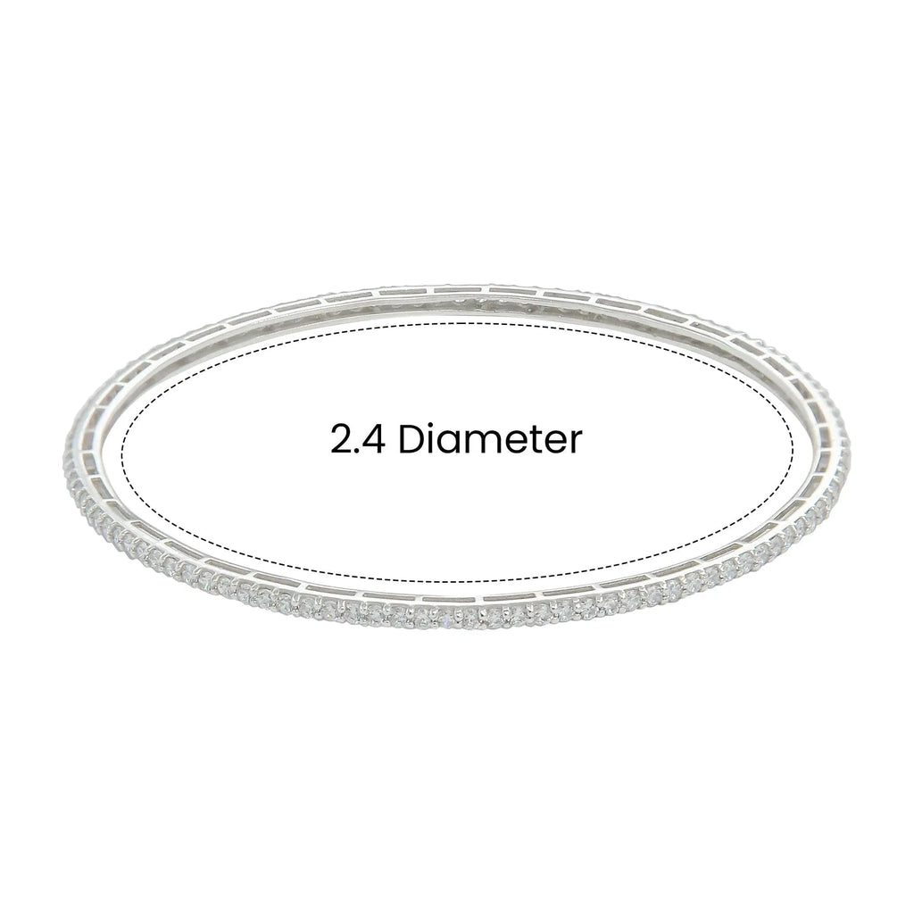 Silver zircon bangle