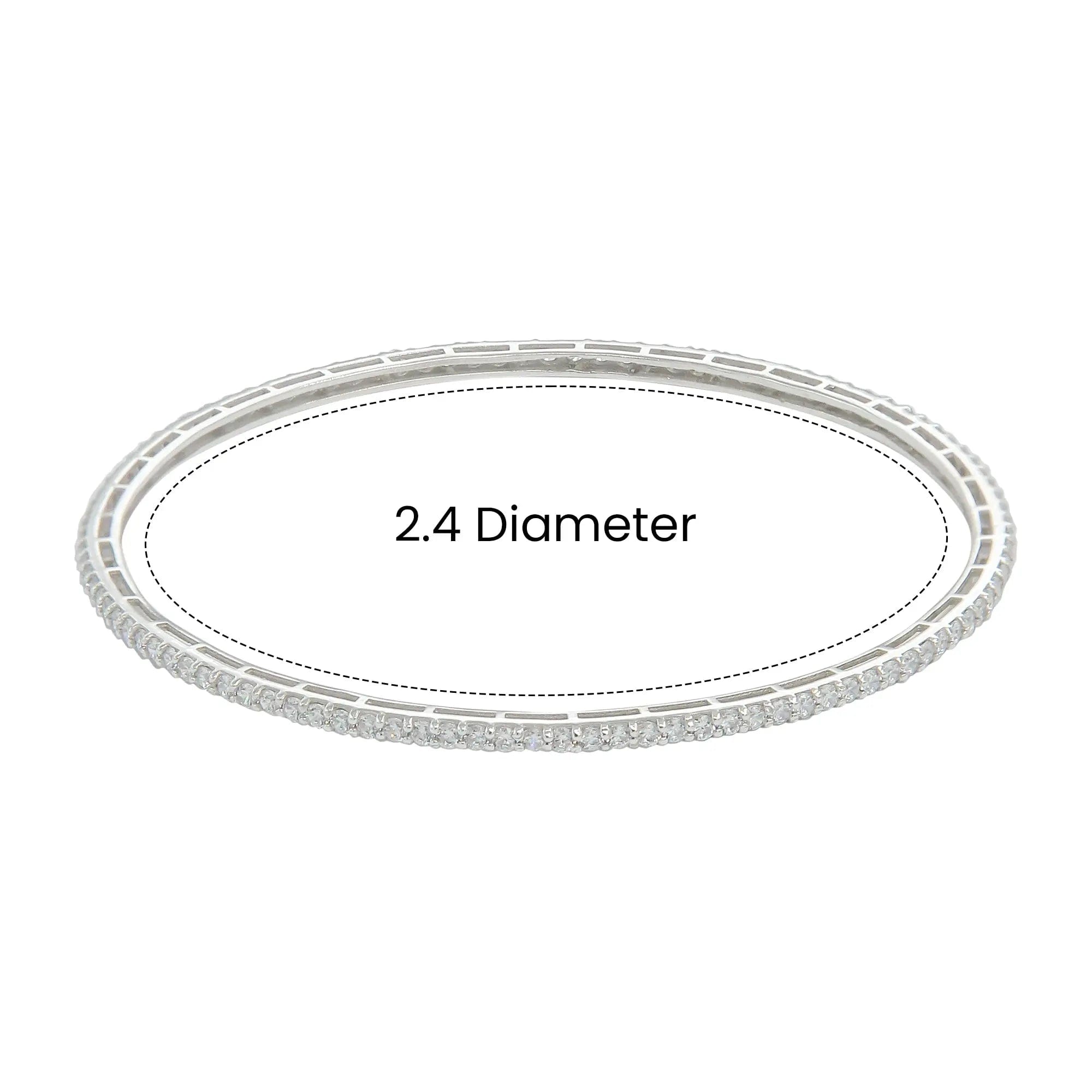 Silver zircon bangle
