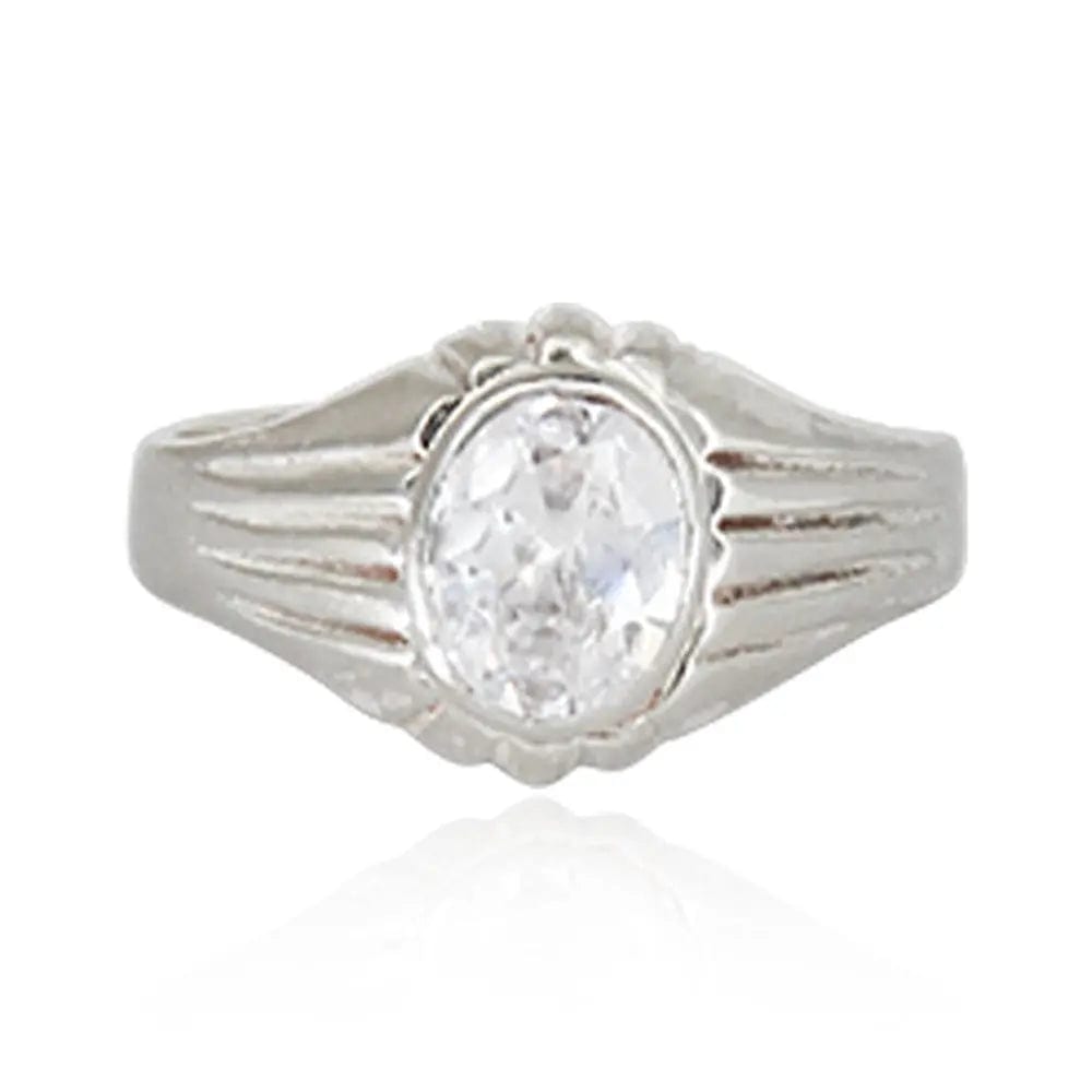 Single Stone Silver Ring For Men
