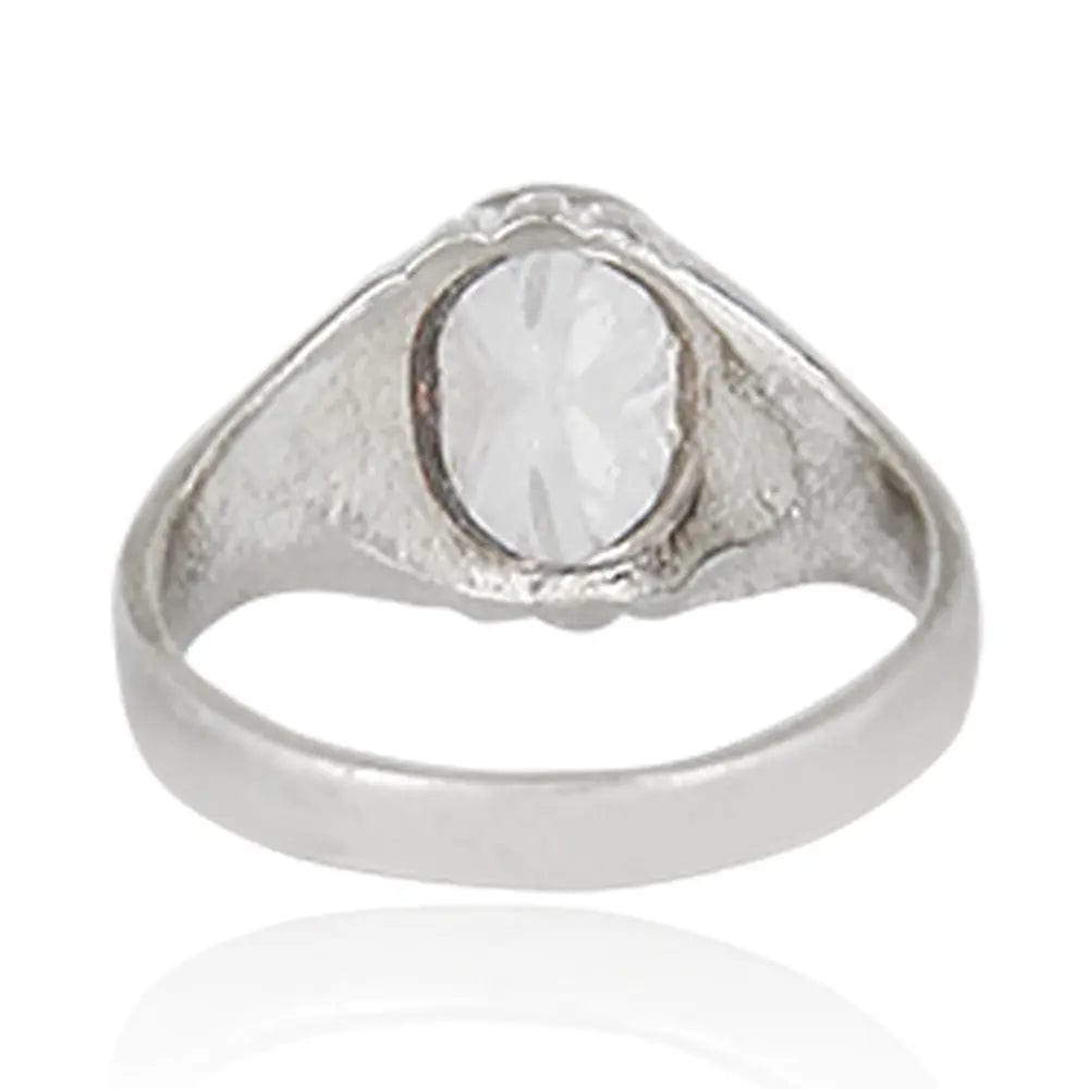 Single Stone Silver Ring For Men