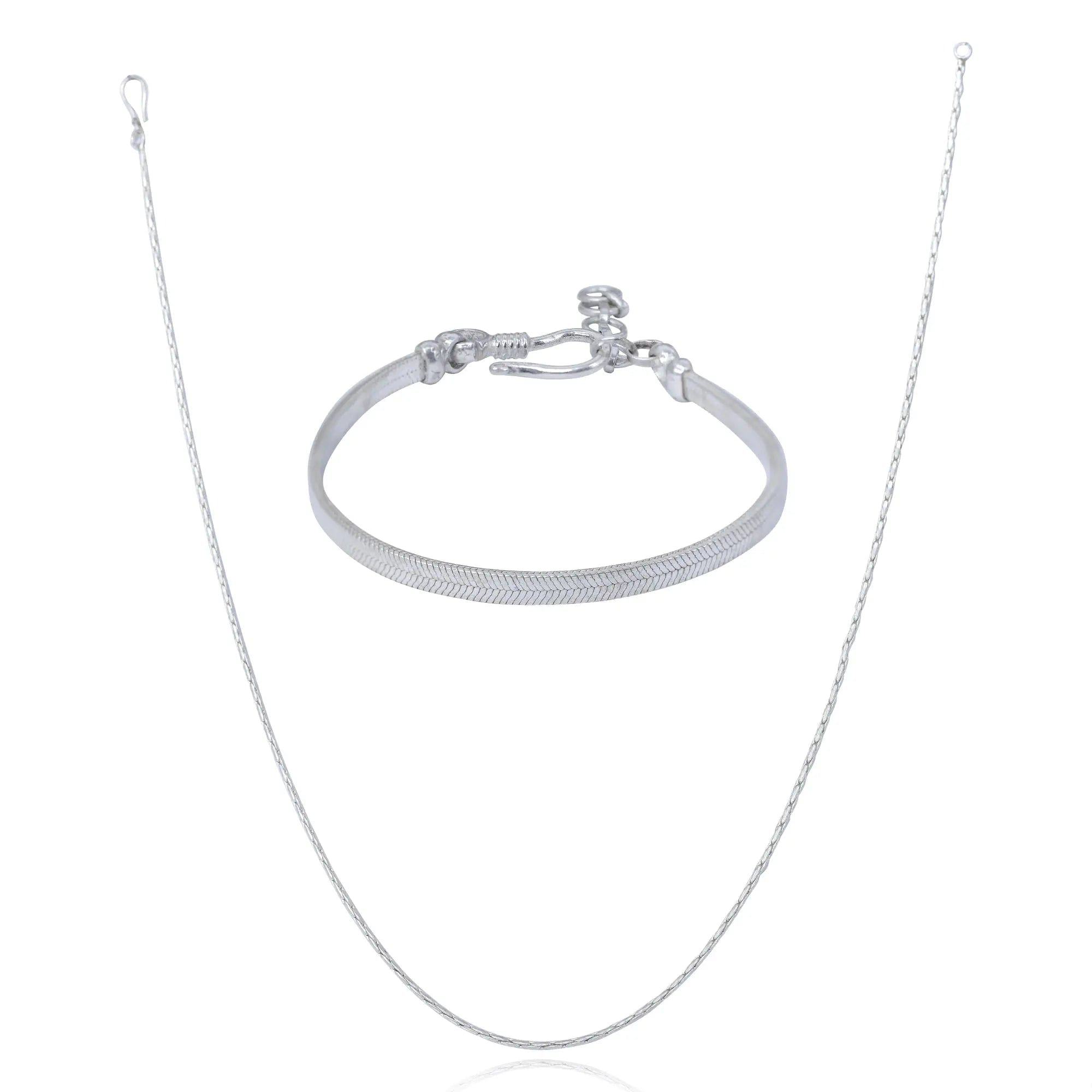 Sleek Flat Chain Silver 92.5 Men's Bracelet
