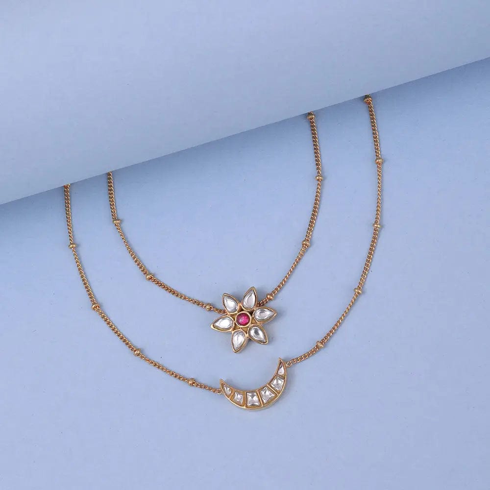 925 Sterling Silver Star And Moon Anklet