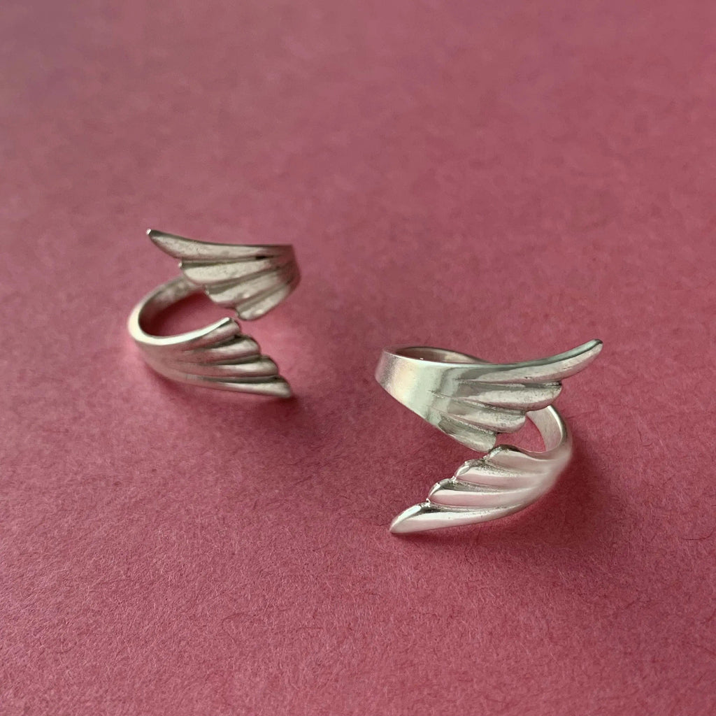 Sterling Silver Feather Toe Ring (Pair)