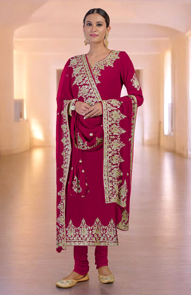 Amethyst orchid kurta set with gold Kashmiri tilla and zardozi hand embroidery.
