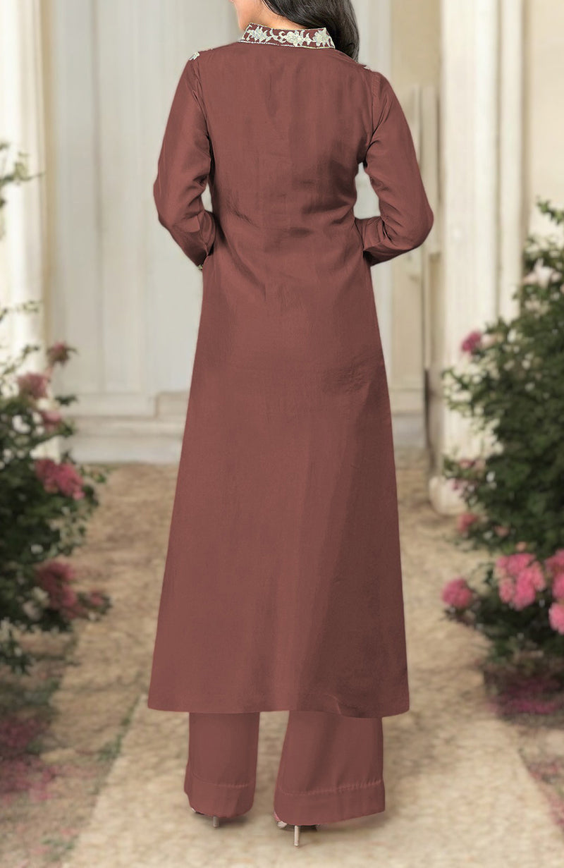 Chutney Kashmiri Tilla embroidered kurta set with a long tunic and matching pants.