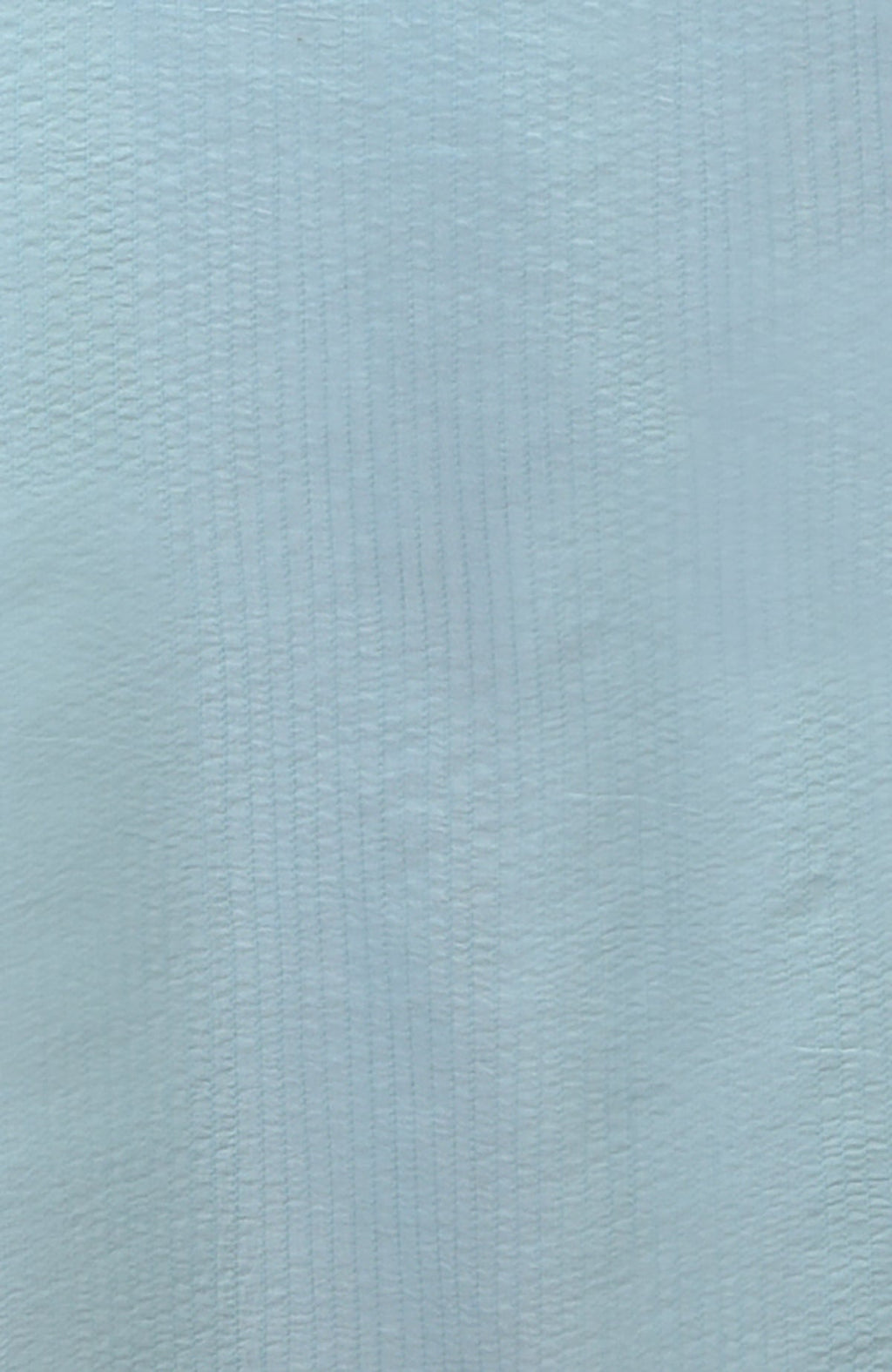 Ice blue kurta with vertical pintuck and kantha stitch details.