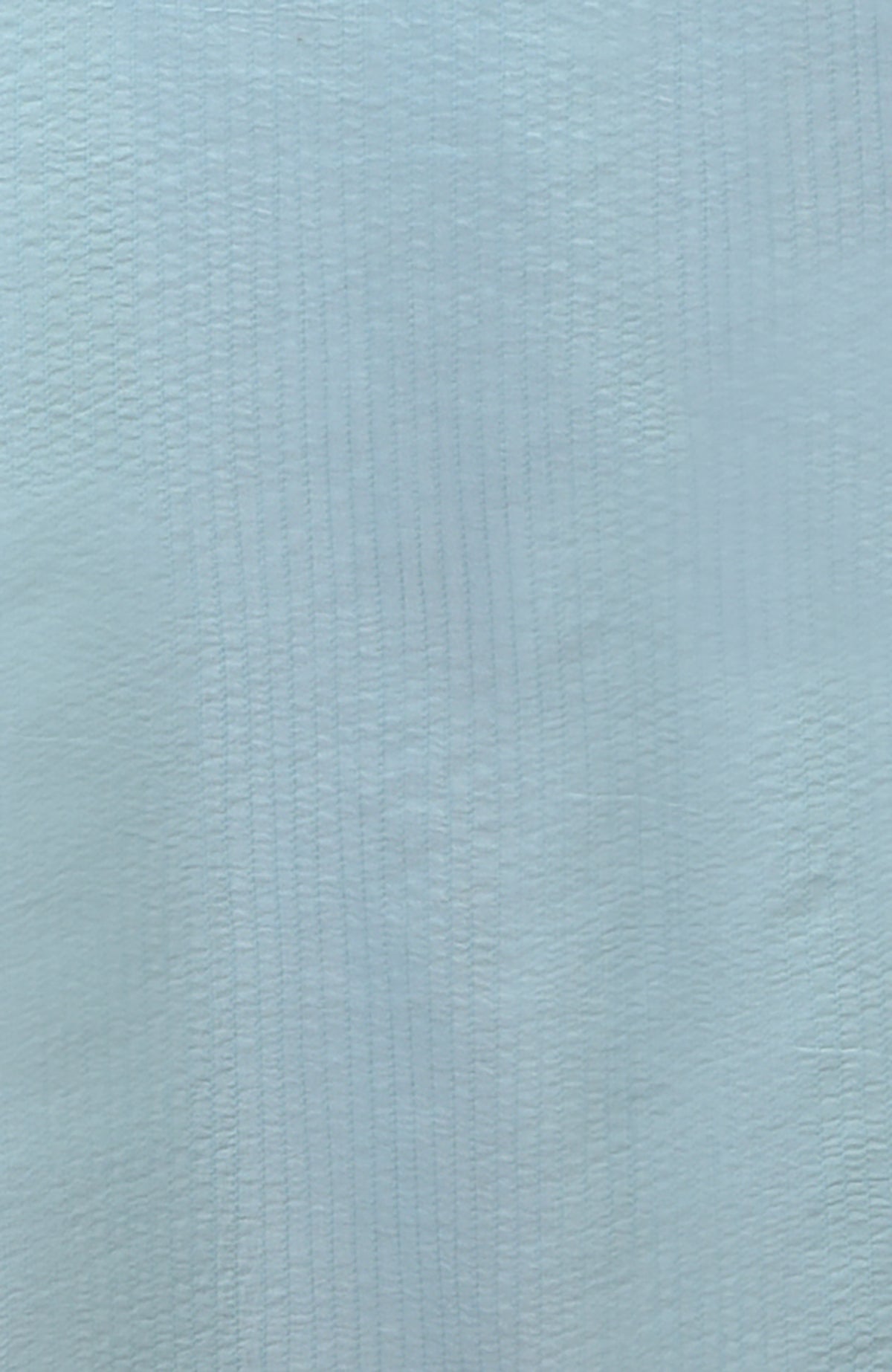Ice blue kurta with vertical pintuck and kantha stitch details.