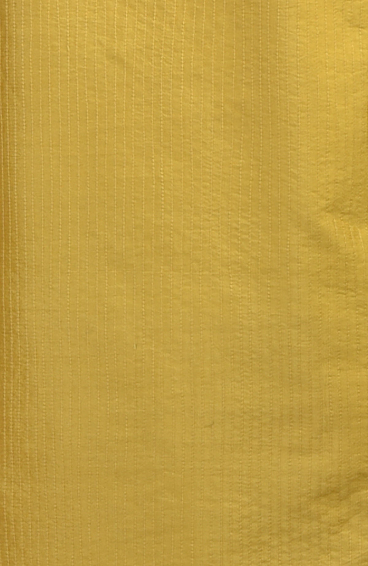 Sunglow yellow kurta with vertical pintuck and kantha stitch details.