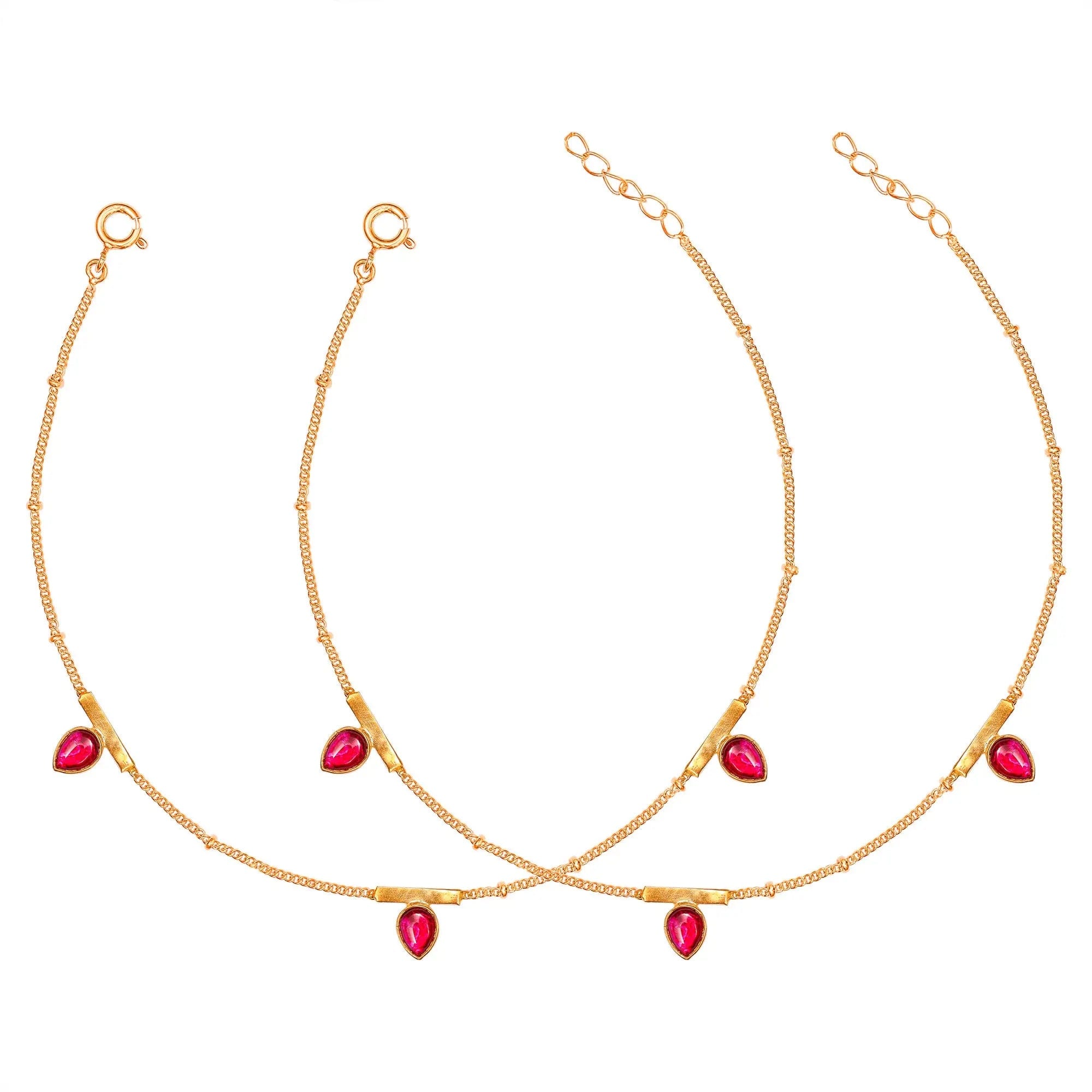 Three Drop Silver 92.5 Anklet