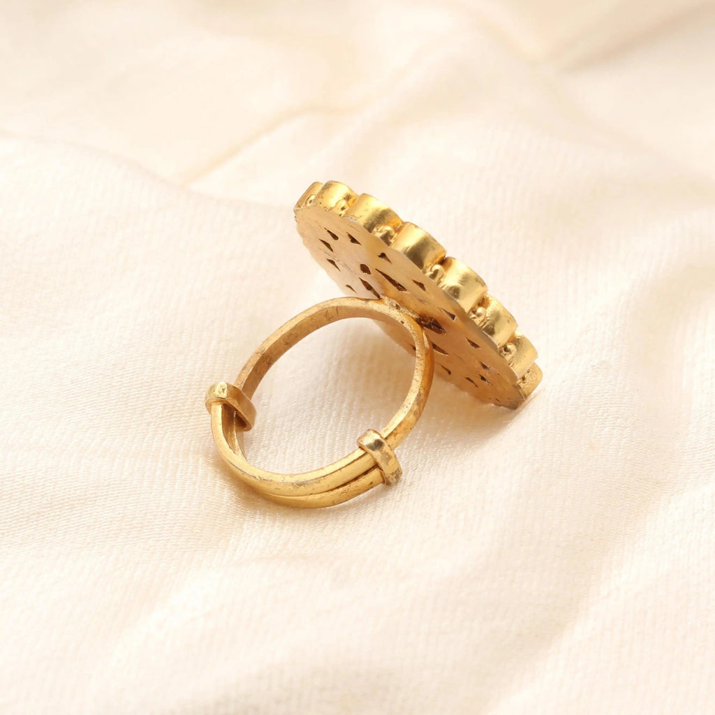 Timeless Gold Plated Silver Jadau Ring