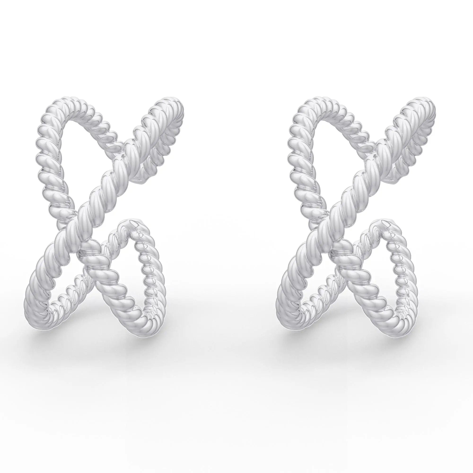 925 Sterling Silver Twisted Wire Toe Ring (Pair)