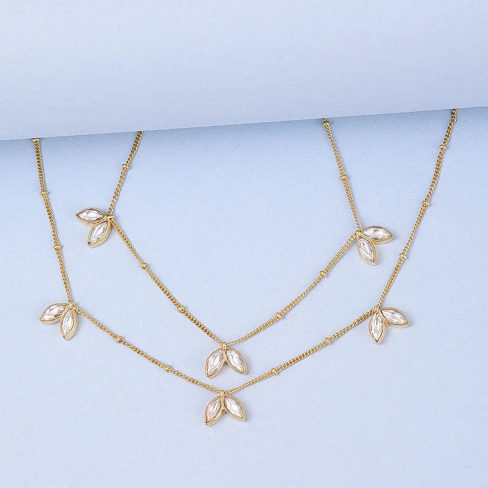 Two Petals Motif Silver 92.5 Anklet