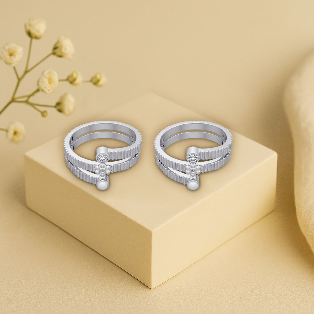 Silver Pearls Toe Ring