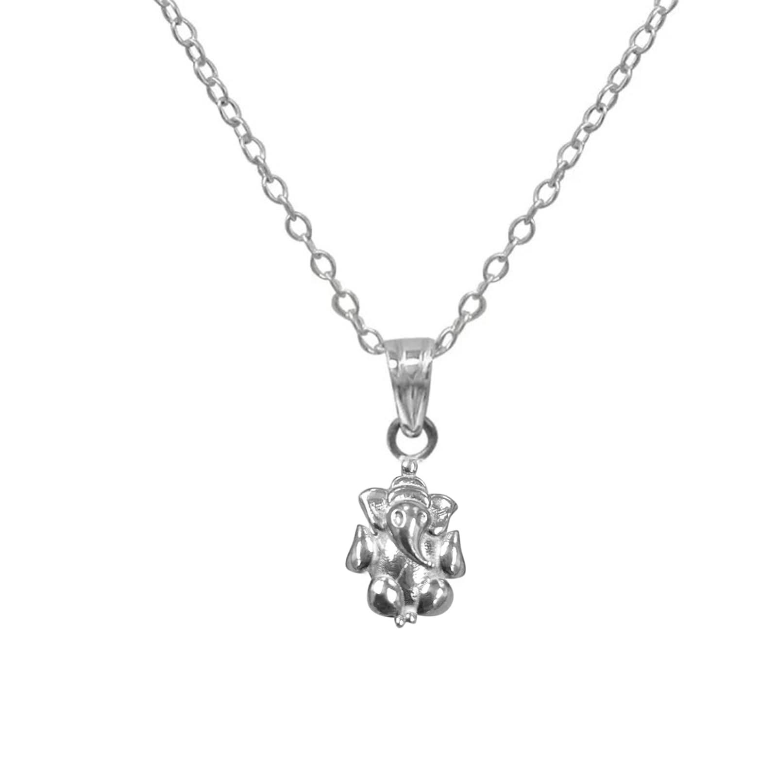 Blessed Form 925 Sterling Silver Ganesha Pendant Necklace