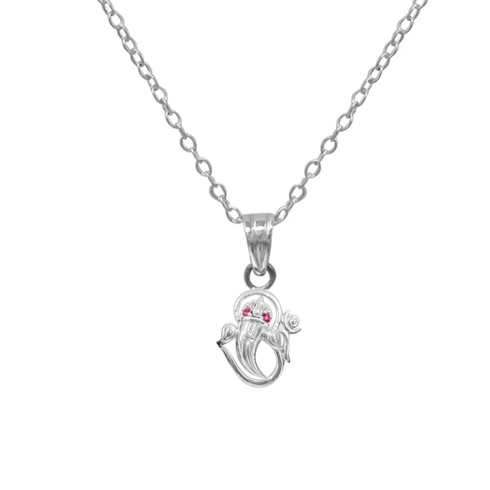 Divine Grace 925 Silver Ganesha Pendant Necklace