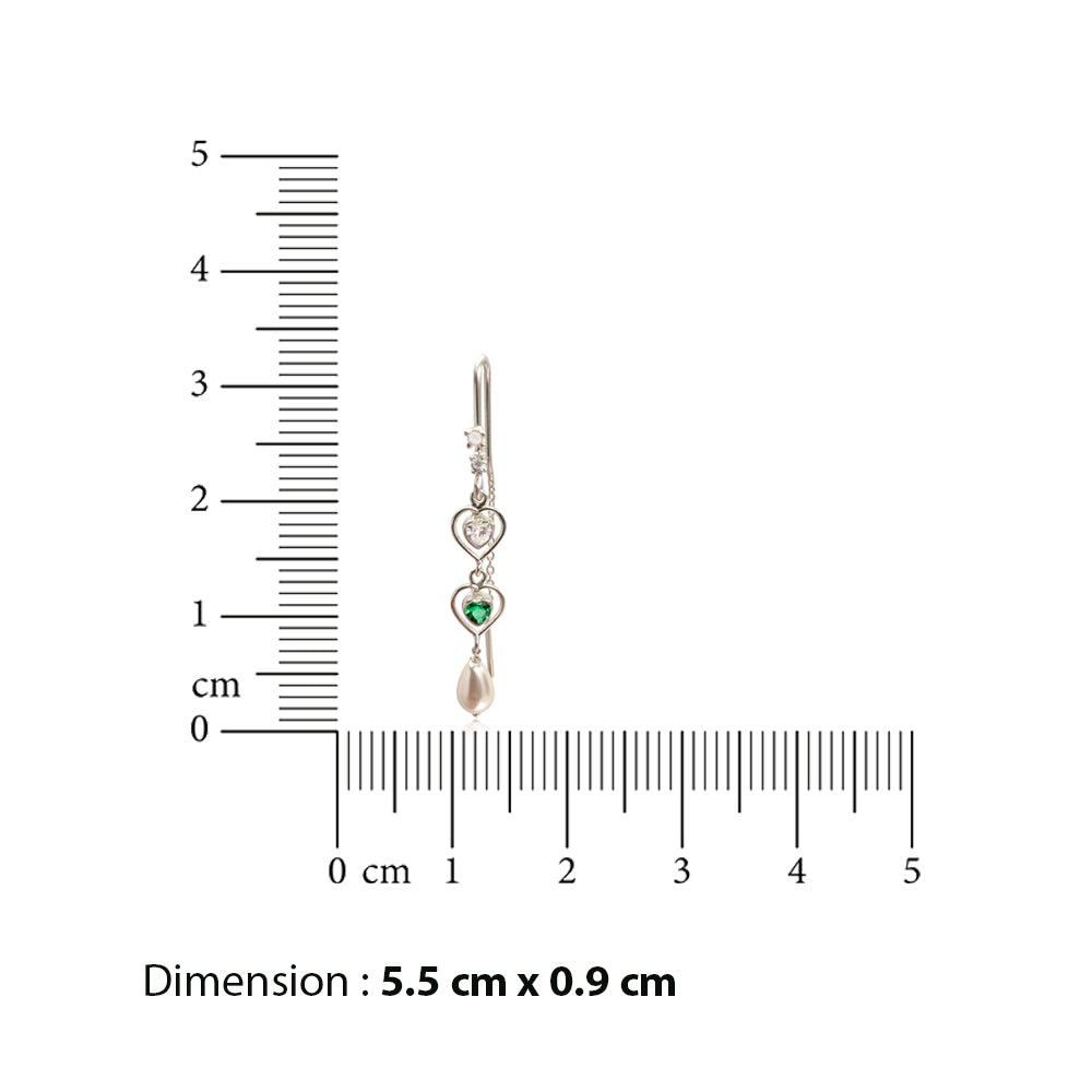 92.5 Sterling Silver Heart Earring