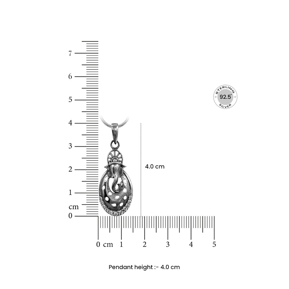 Silver Ganeshaji Pendant and Chain