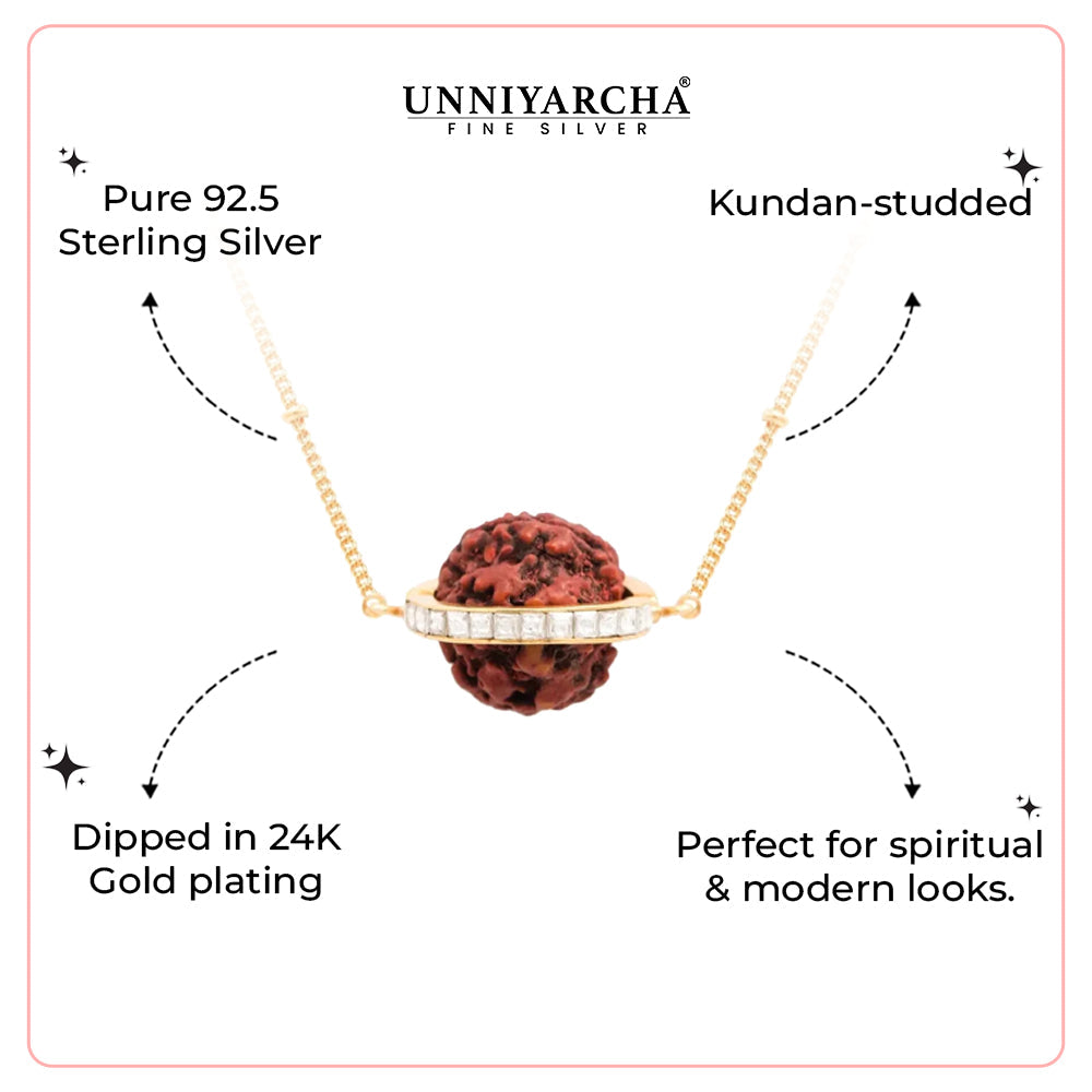 Silver 92.5 Sitayan Rudraksh Necklace