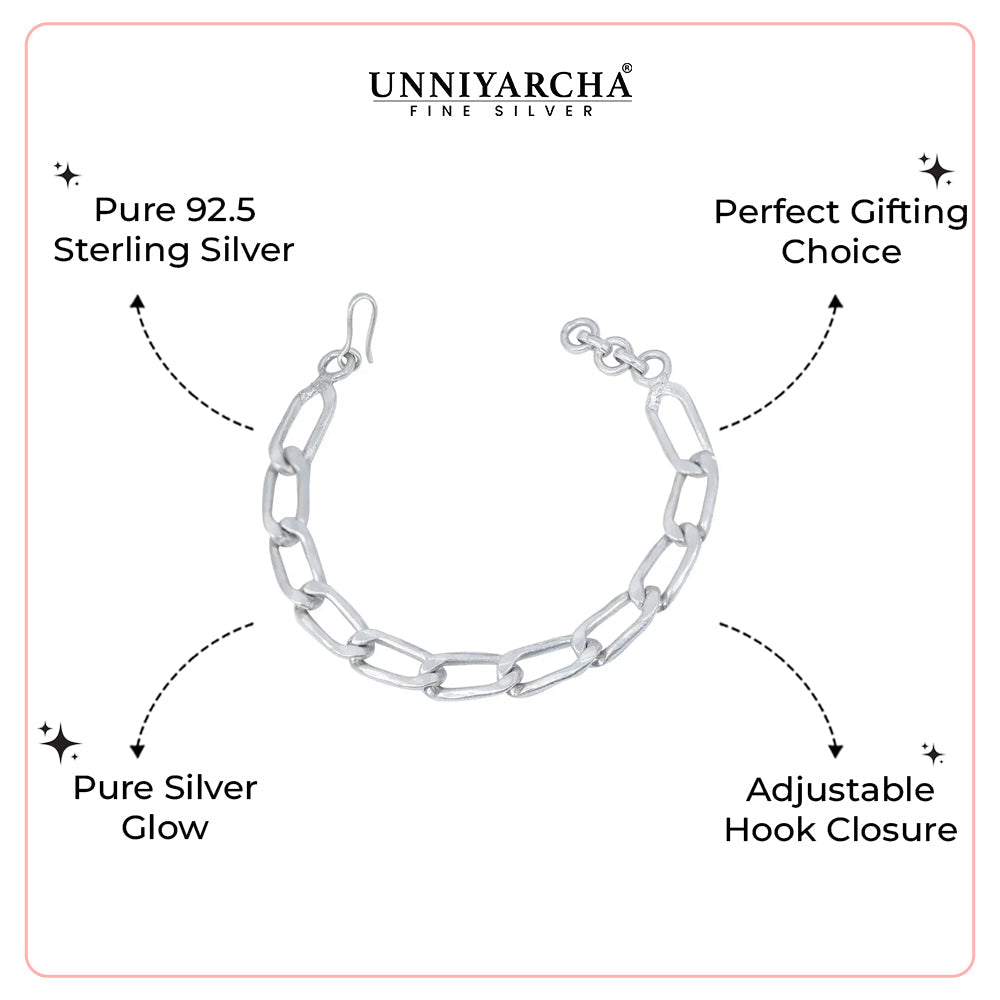 Men's Silver 92.5 Bracelet With Wide Cuban Links