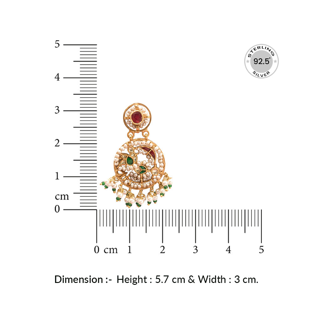 Silver 925 Parrot Chand Bali Earrings