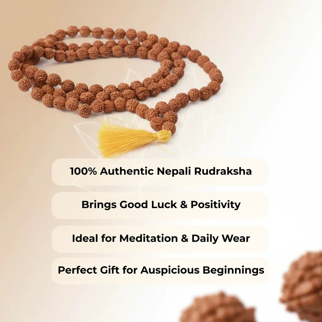 5 Mukhi Authentic Rudraksha Mala