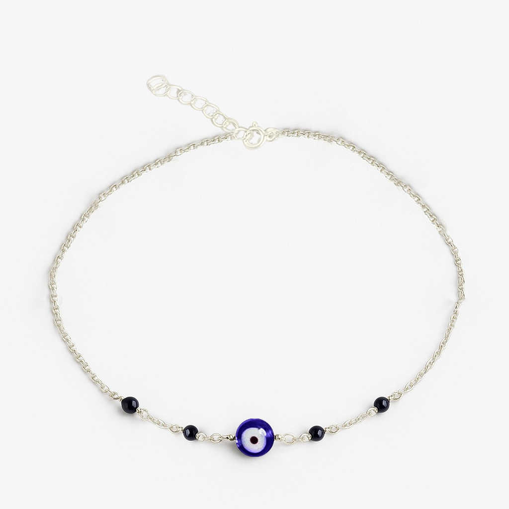 92.5  Silver Evil eye Necklace