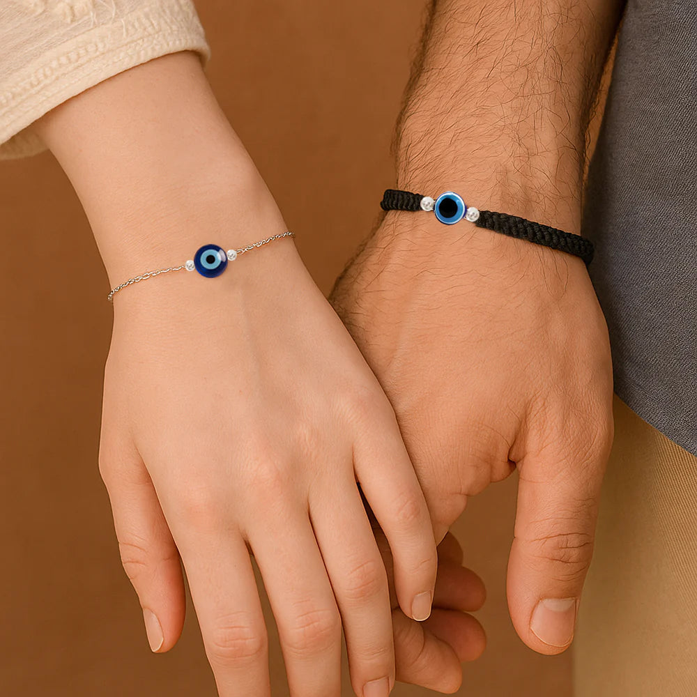 Silver Thread Evil eye Bracelet