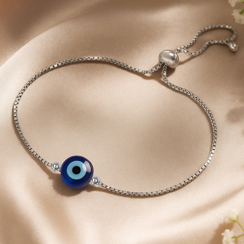 Silver Thread Evil eye Bracelet
