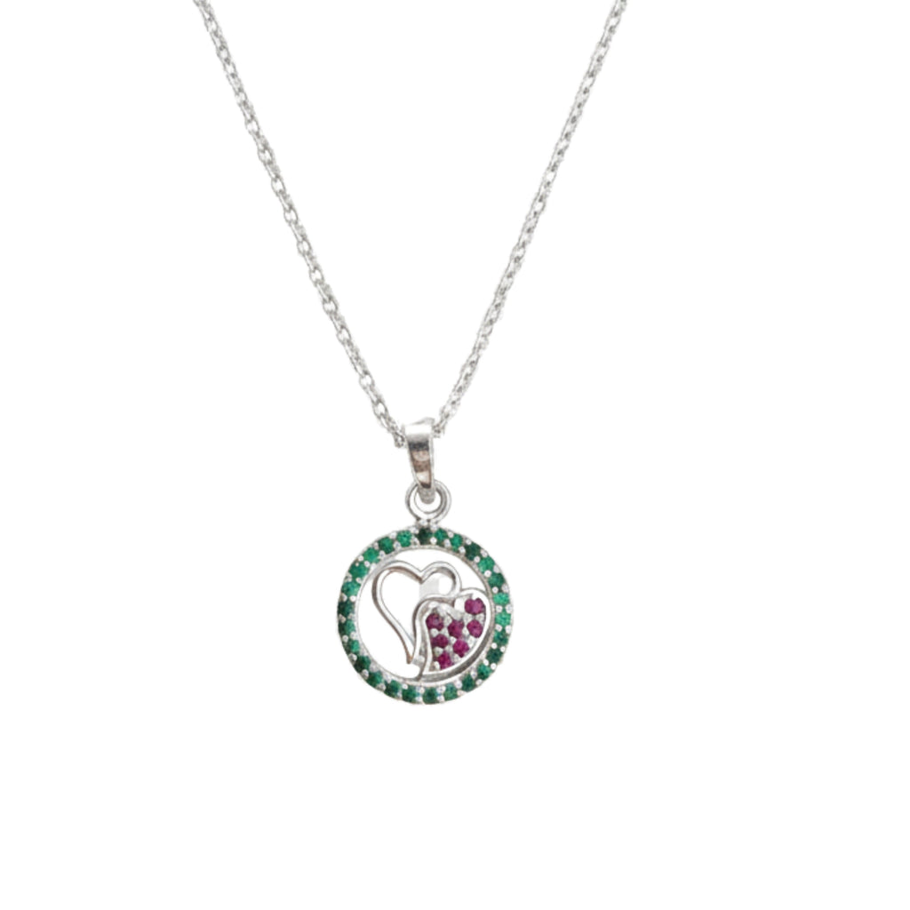Silver Twin Hearts Necklace