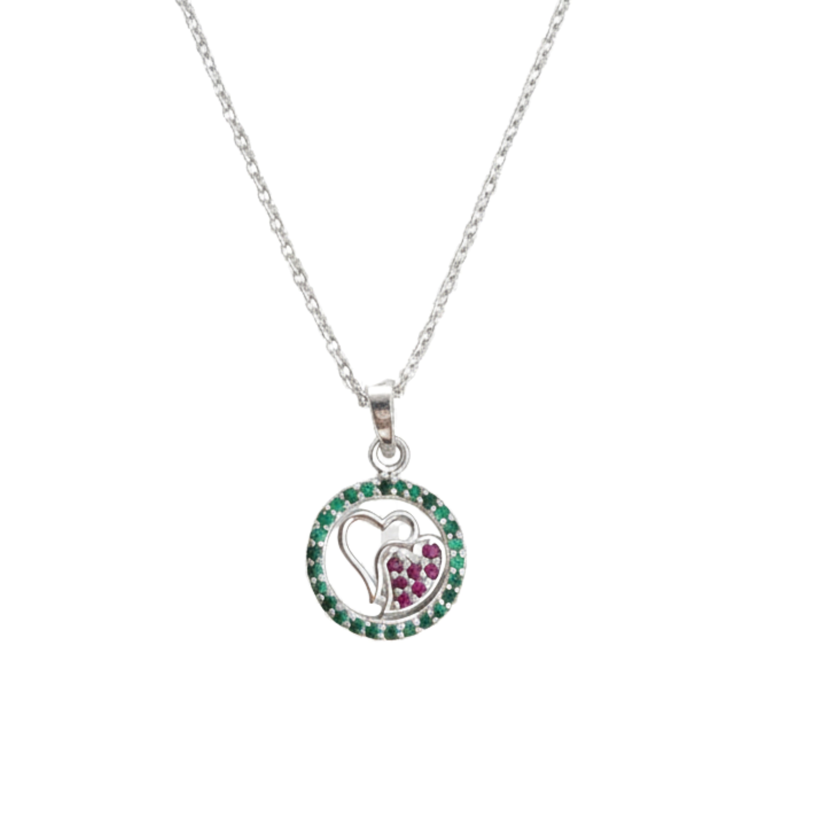 Silver Twin Hearts Necklace