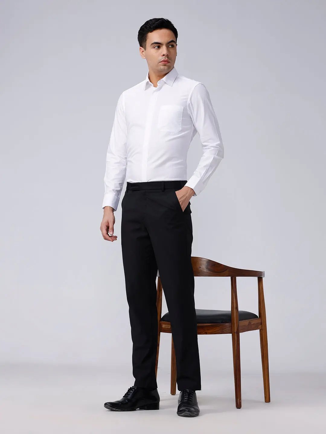 White Cotton Tencel Plain ShirtUnited By Hope