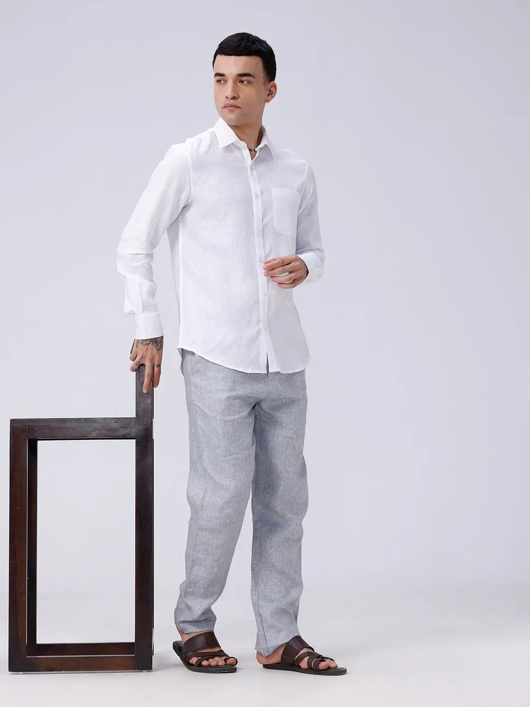 White Full Sleeve Linen ShirtUnited By Hope