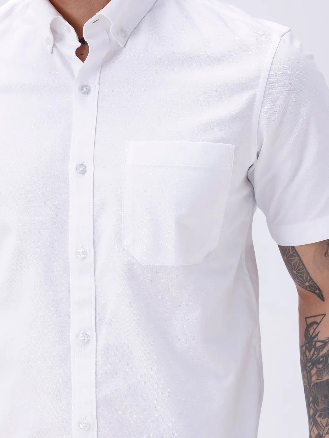 White Oxford Plain Short Sleeve ShirtUnited By Hope