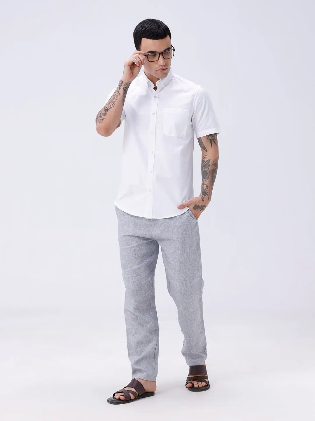 White Oxford Plain Short Sleeve ShirtUnited By Hope
