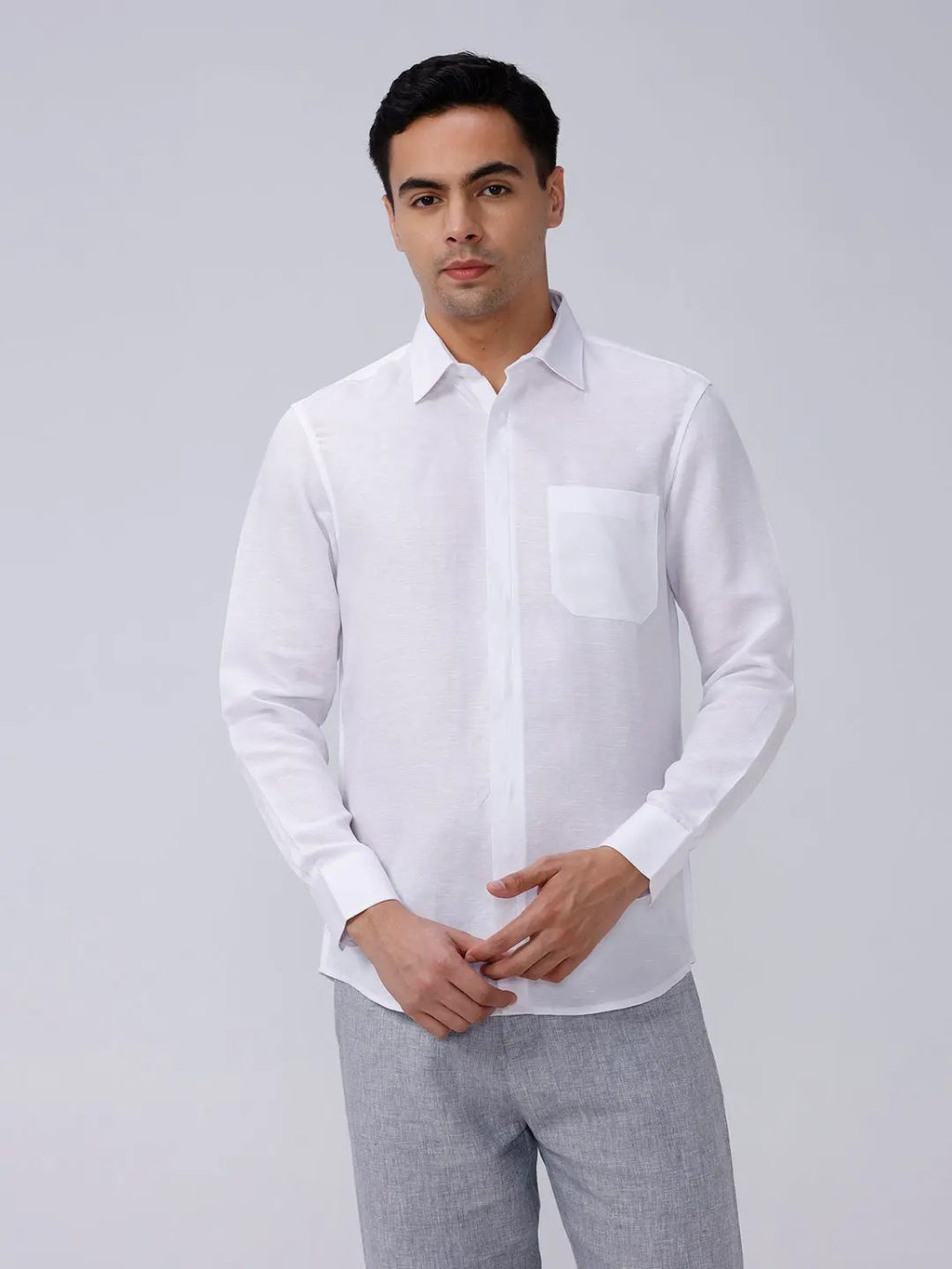 White Tencel Plain ShirtUnited By Hope