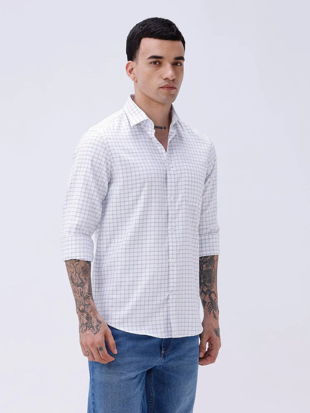White Twill Checks ShirtUnited By Hope
