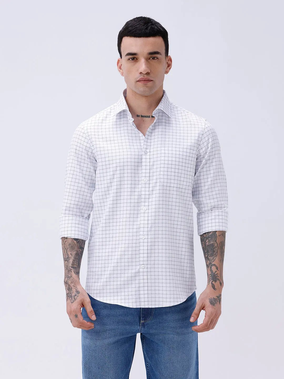 White Twill Checks ShirtUnited By Hope