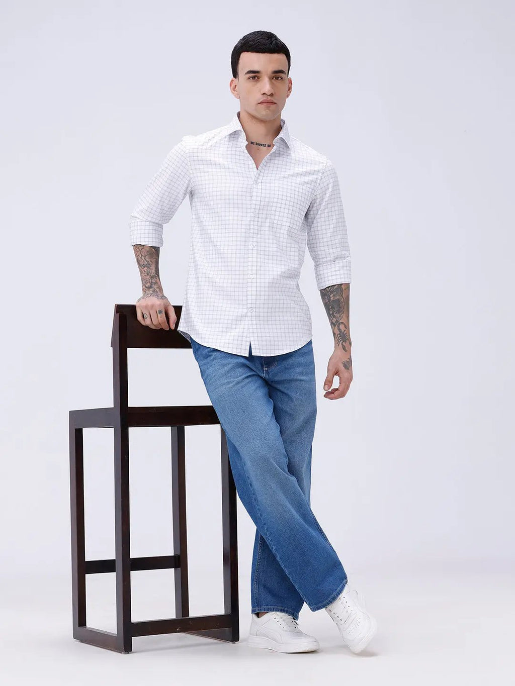 White Twill Checks ShirtUnited By Hope
