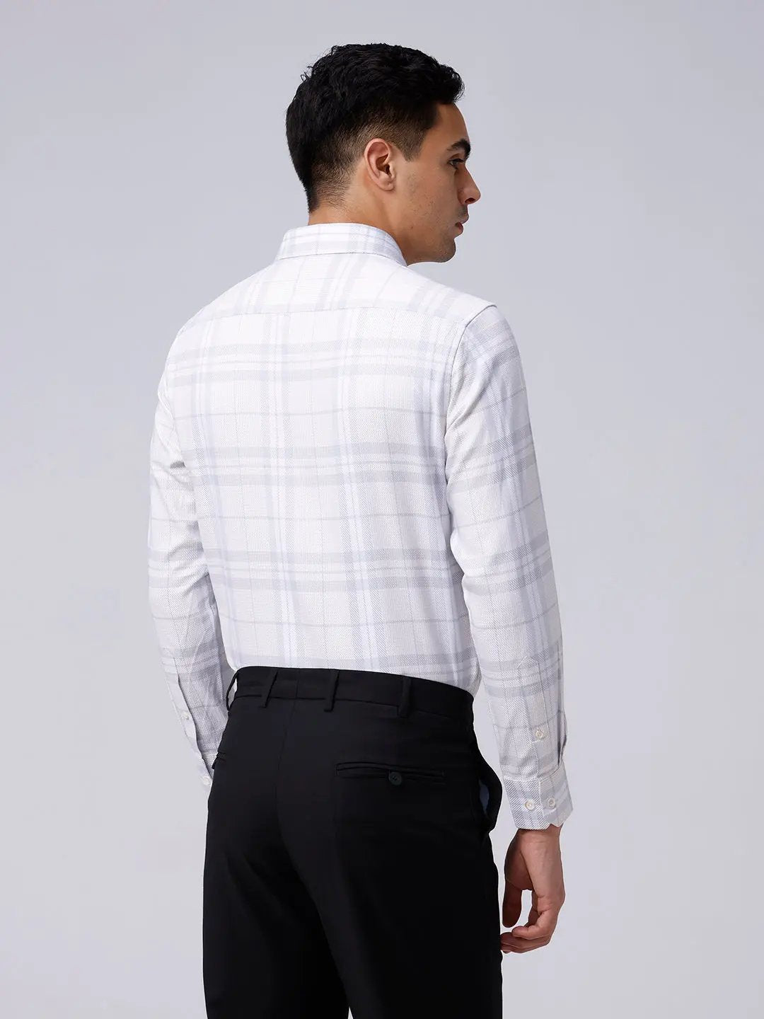 White and Beige Checks Twill ShirtUnited By Hope