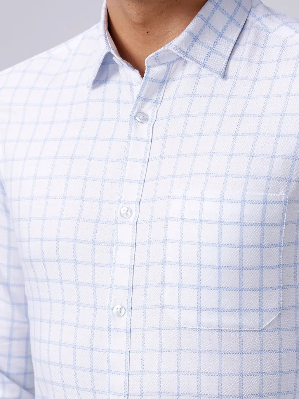 White and Blue Checks Dobby ShirtUnited By Hope