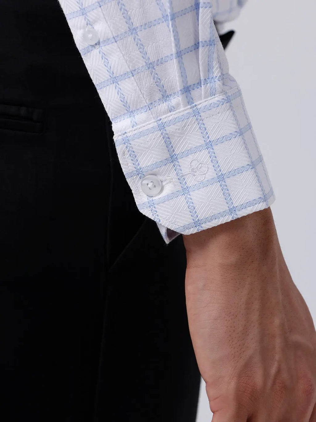 White and Blue Checks Dobby ShirtUnited By Hope
