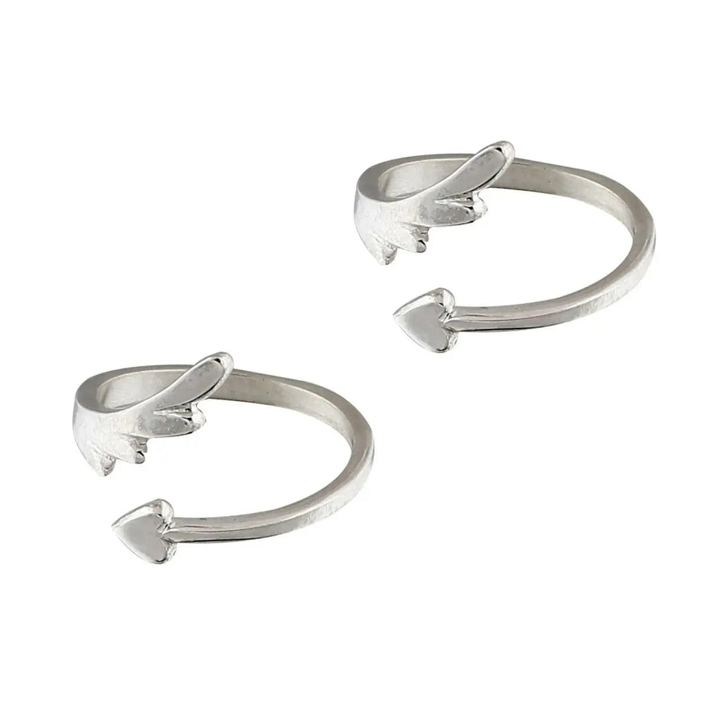Wings Silver Toe Ring (Pair)