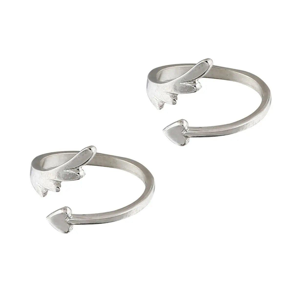 Wings Silver Toe Ring (Pair)