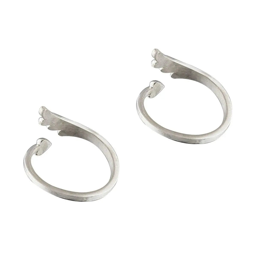 Wings Silver Toe Ring (Pair)