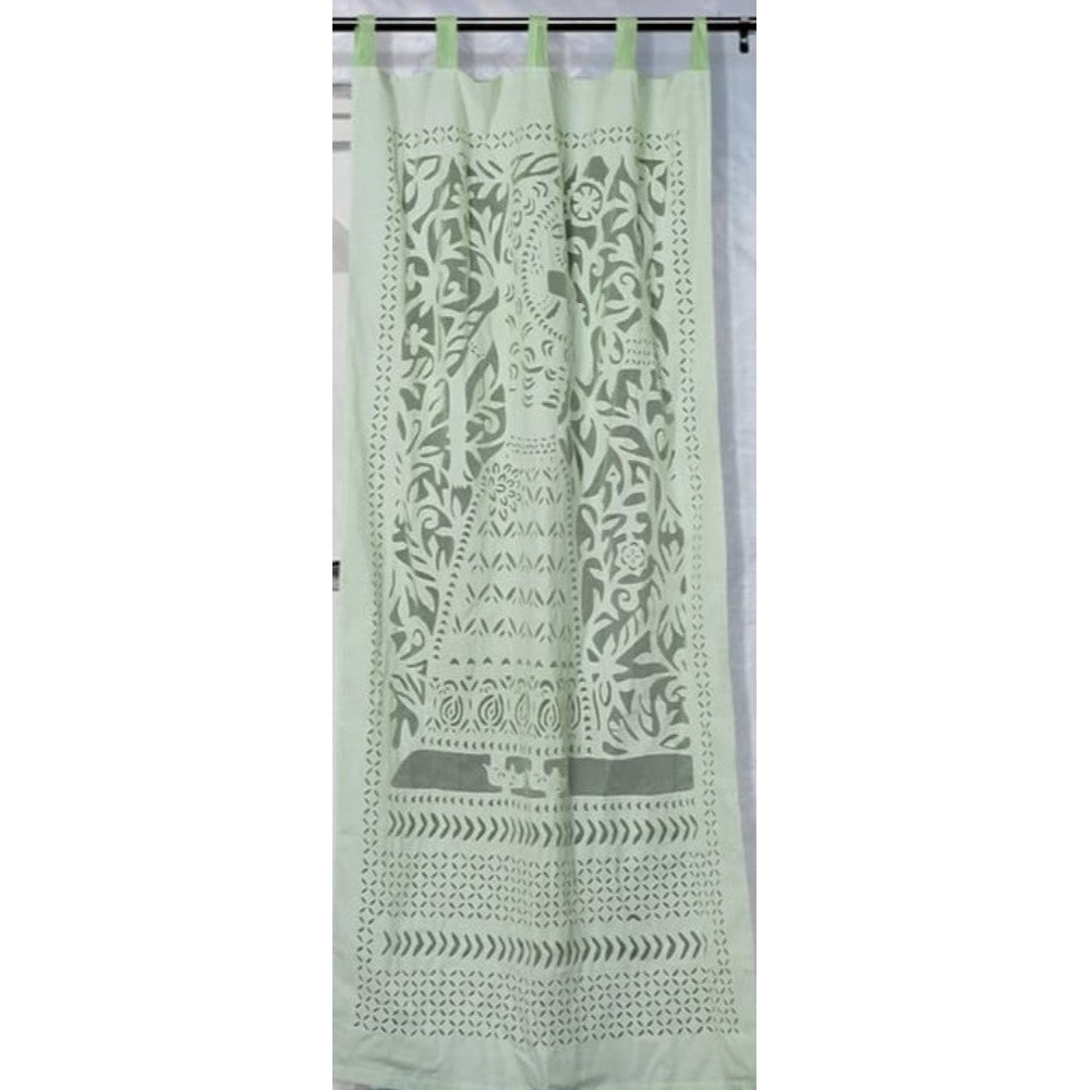 Applique Work Wall Hanging Green Curtain
Size - 44"X84" (3.5 X 7 Ft)-Indiehaat
