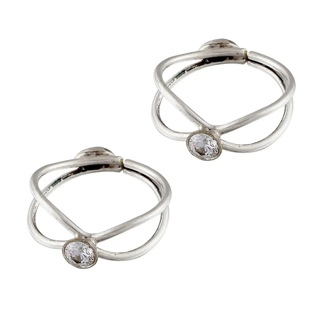 Zircon Sterling Silver Toe Ring (Pair)