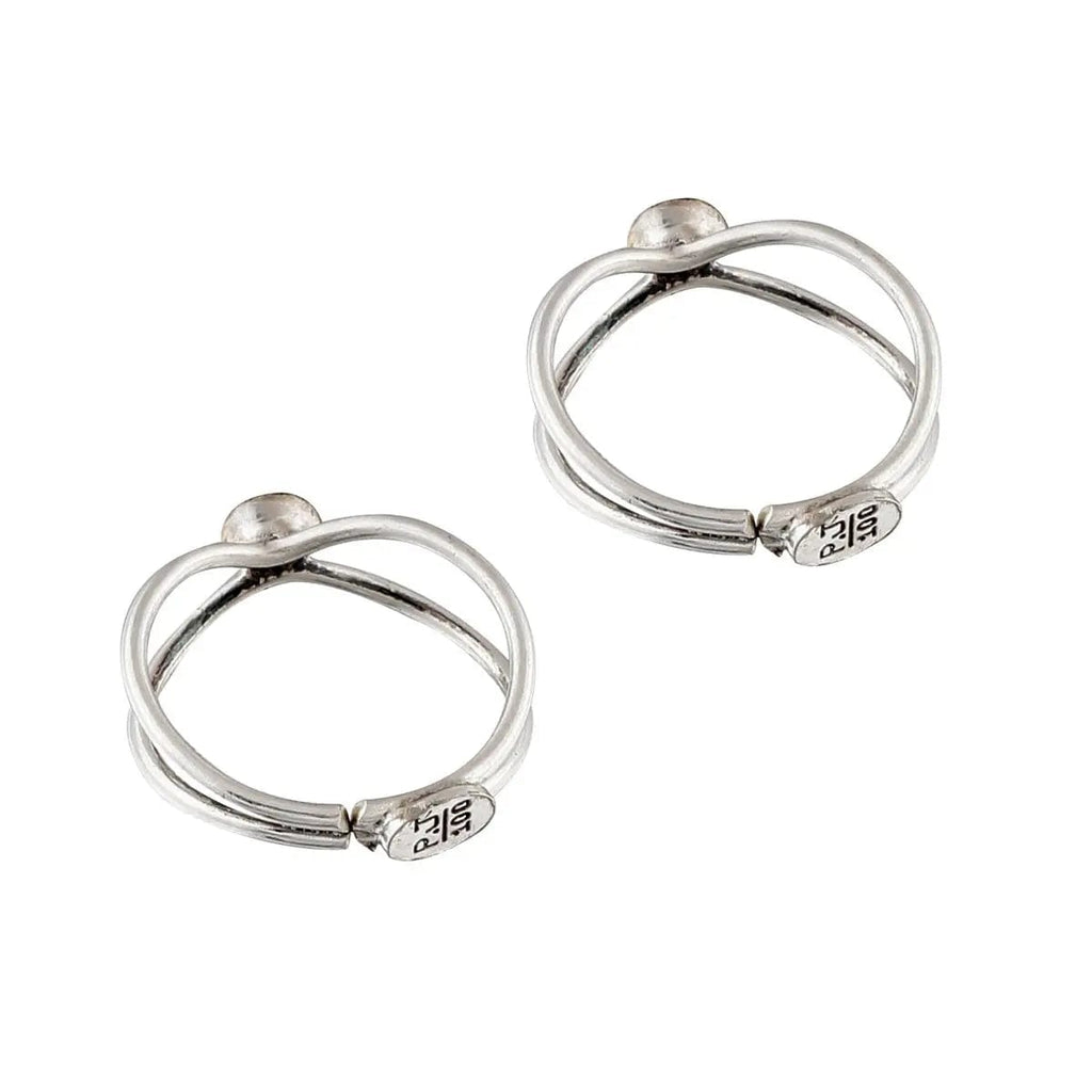 Zircon Sterling Silver Toe Ring (Pair)