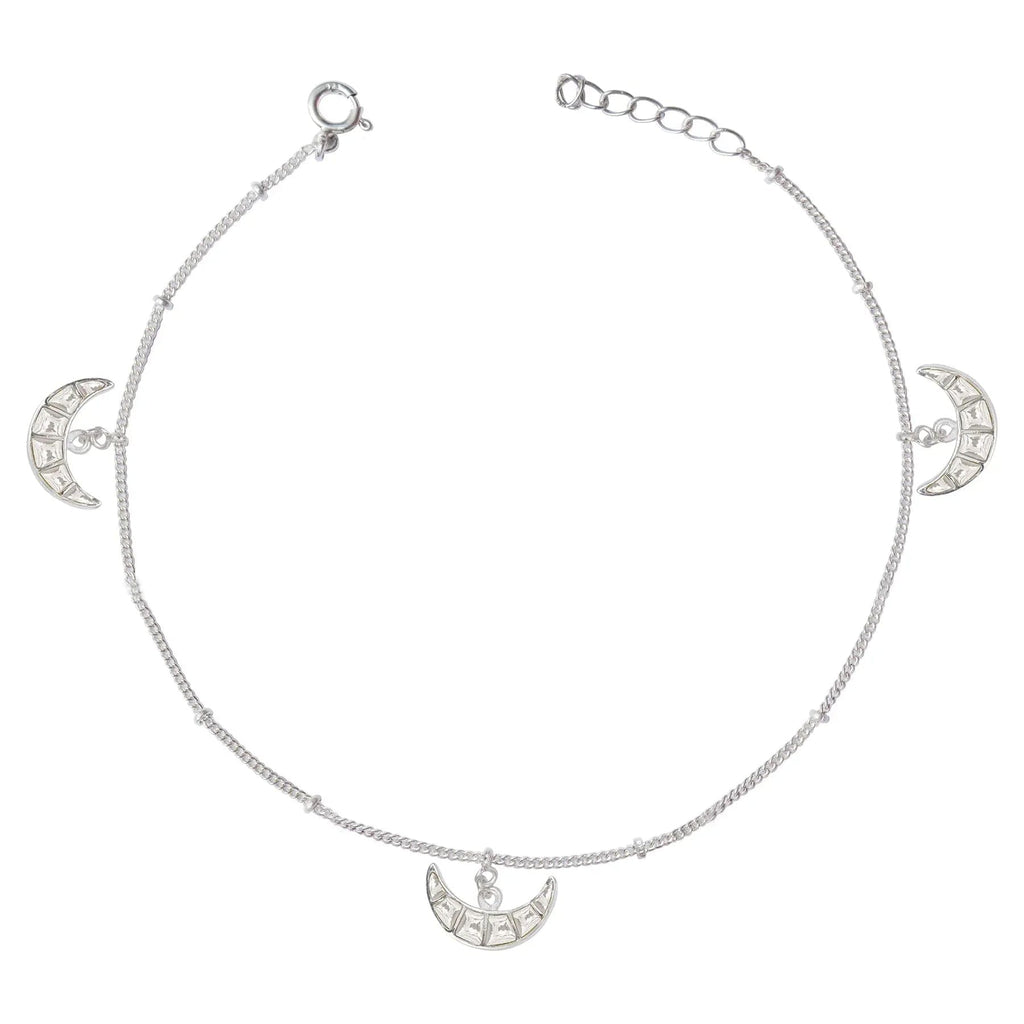 single Silver 92.5 Chand Motif Anklets